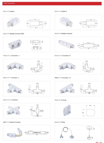 Track Light Accessories 4 Line Track System K5-H-01插图