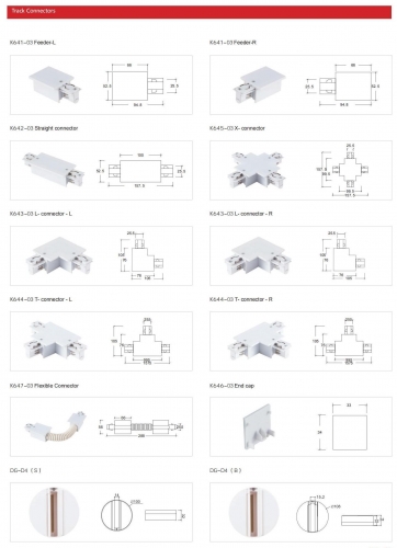 Track Light Accessories 4 Line Track System K5-H-03插图