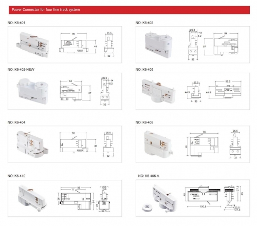 Track Light Accessories 4 Line Track System K5-H-06插图