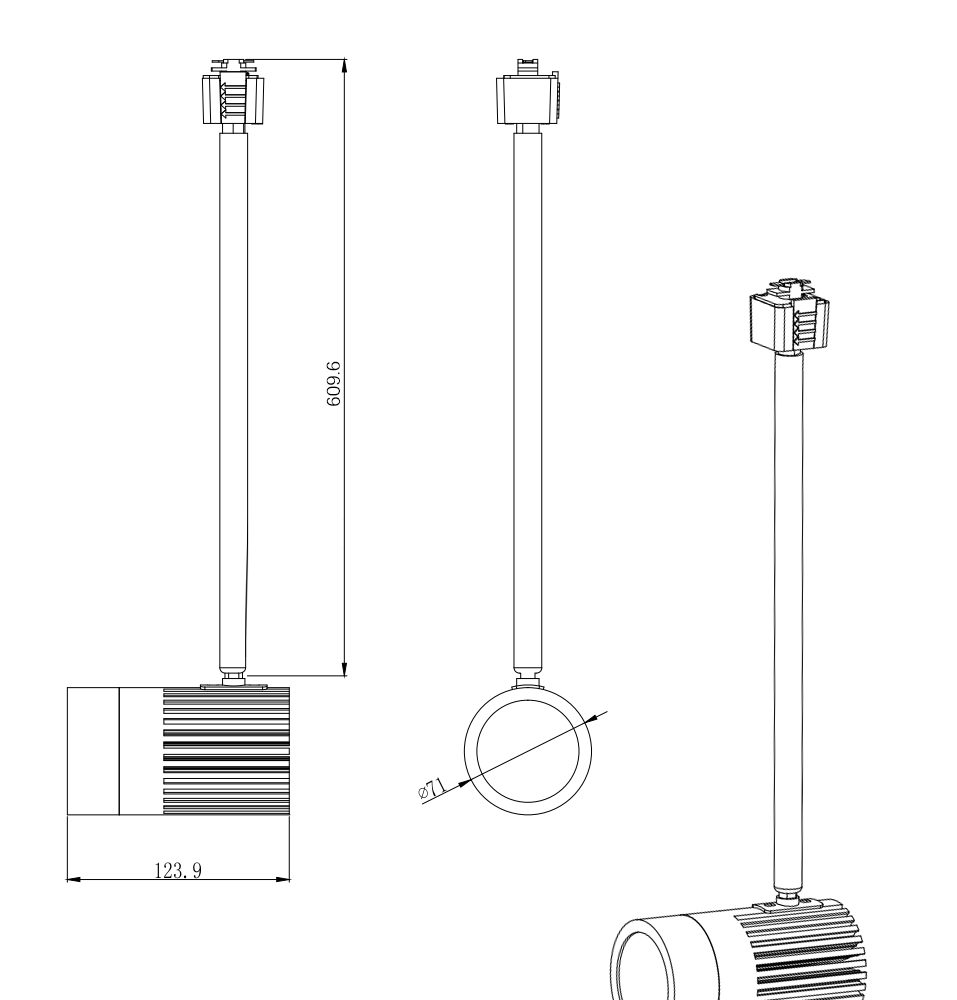 45W COB LED J/H/L Track System Track Pendant Light Kitchen Lighting - Image 2